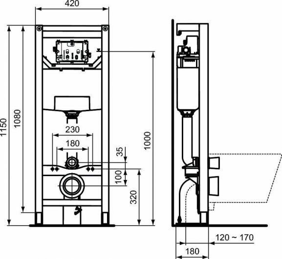 Комплект инсталляции Ideal Standard Prosys i.life A I001701 3в1 (T471701+T453101+R020467)