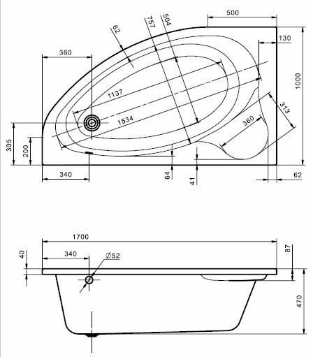 Акриловая ванна Santek Edera 170х100 L